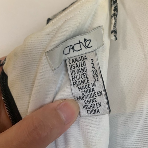 Cache Black & White Mini Formal Dress & Shawl Sz 2 - Picture 9 of 9